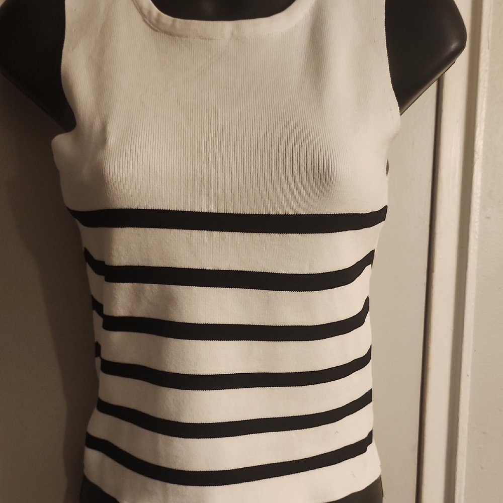 Striped Black and White Tank Top